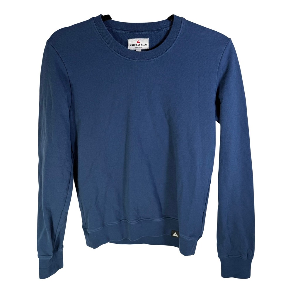 American Giant Blue Crewneck Sweatshirt Womens XS Cotton French Terry USA Made